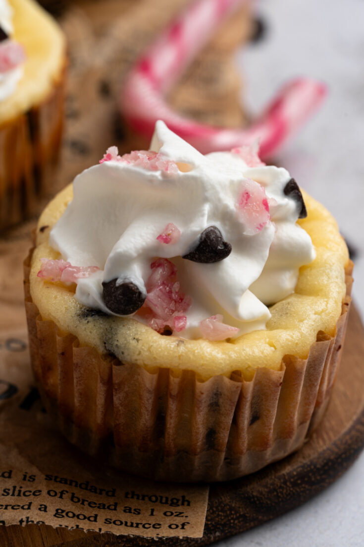 Mini Peppermint Chocolate Chip Cheesecake