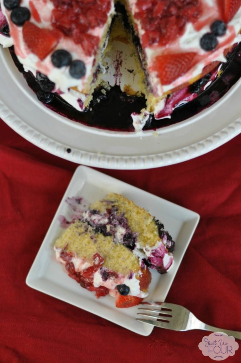 Red, White and Blue Berry Cake - The Perfect 4th Of July Cake
