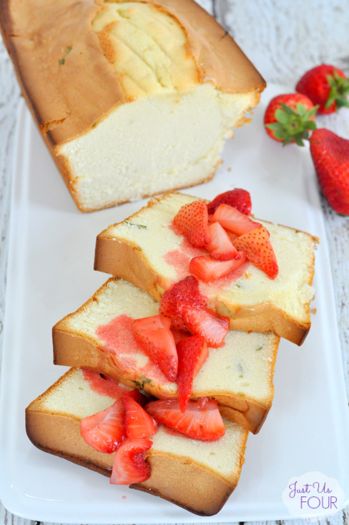 Grilled Strawberry Basil Pound Cake