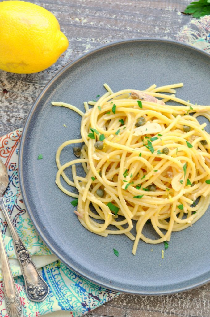 Easy Lemon Tuna Spaghetti - My Suburban Kitchen