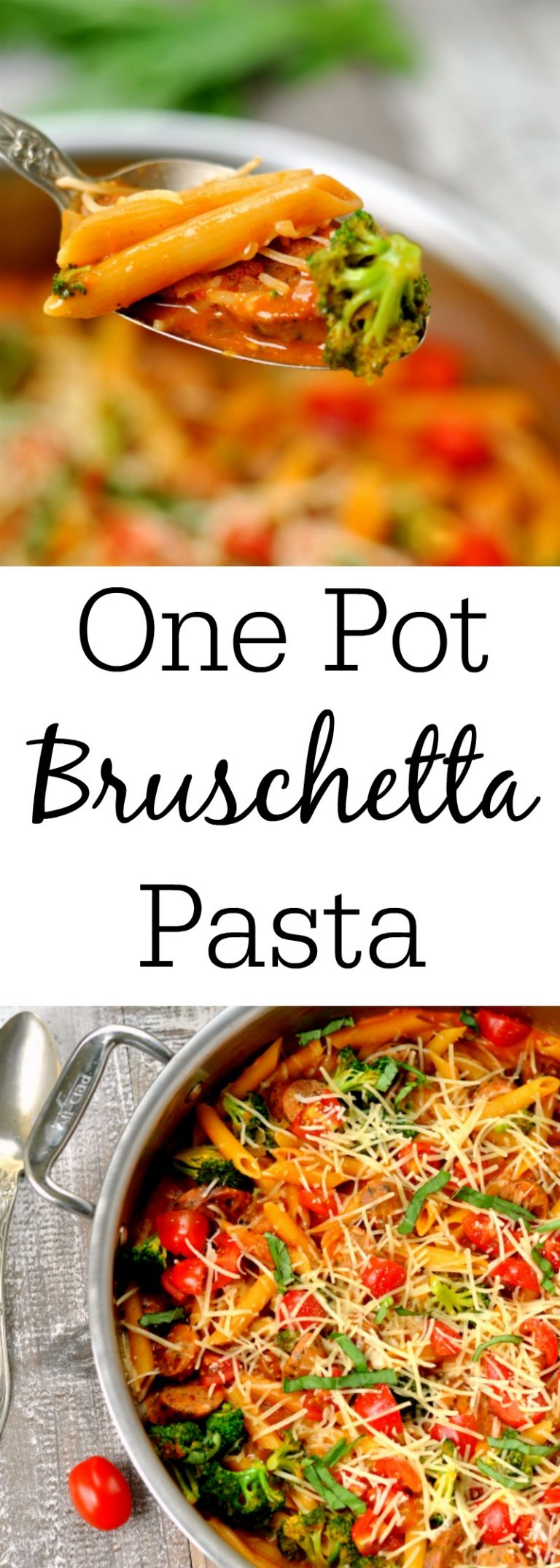 One Pot Bruschetta Pasta - My Suburban Kitchen