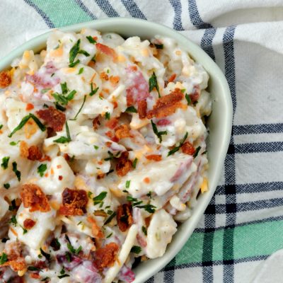 Cheddar Bacon Ranch Potato Salad - My Suburban Kitchen