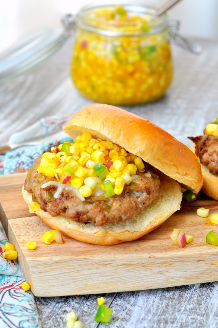 Southwest Turkey Burgers with Mexican Corn Relish - My Suburban Kitchen
