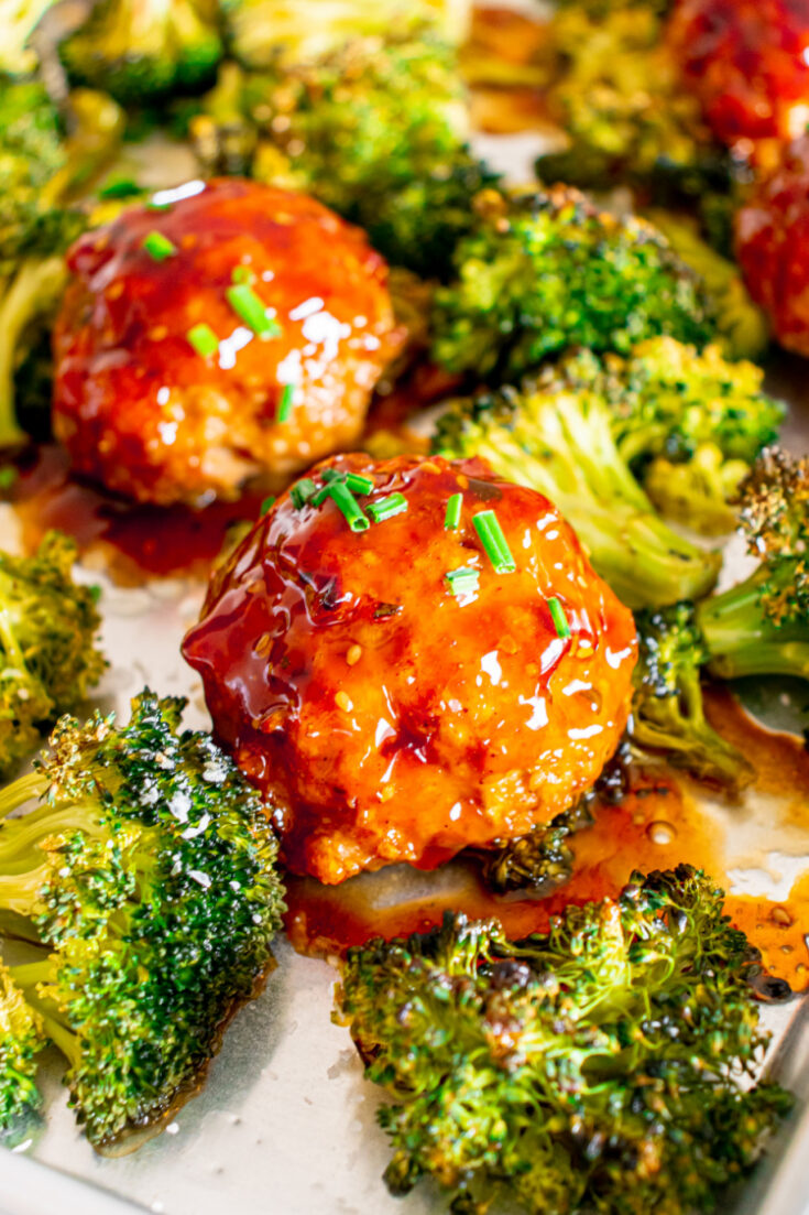 Sheet Pan Teriyaki Chicken Meatballs