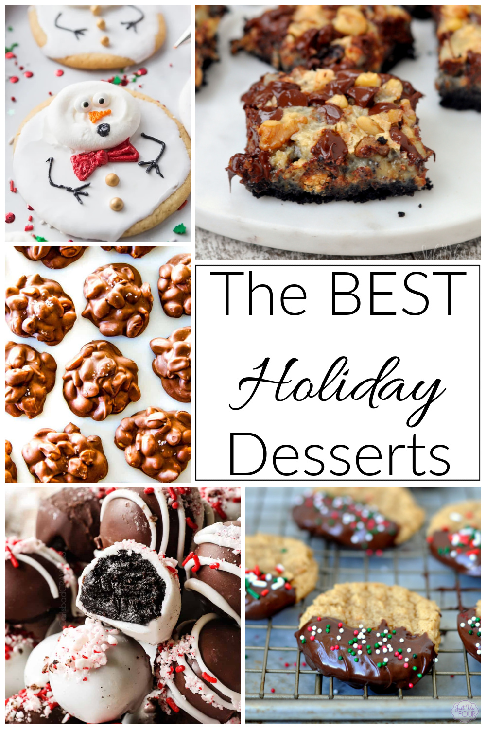 collage of photos for best holiday desserts